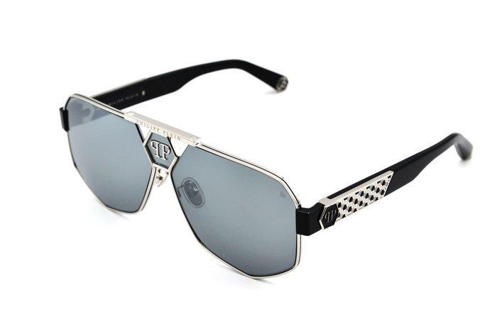 Philipp Plein - PLEIN BADGE SPP107 - Exclusive Silver Metal, Handtassen en Accessoires, Zonnebrillen en Brillen | Dames