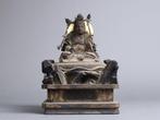 Seated Benzaiten Statue - sculptuur Hout - Japan -