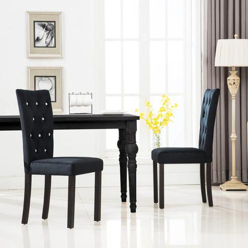vidaXL Eetkamerstoelen 2 st fluweel zwart, Huis en Inrichting, Stoelen, Nieuw, Verzenden