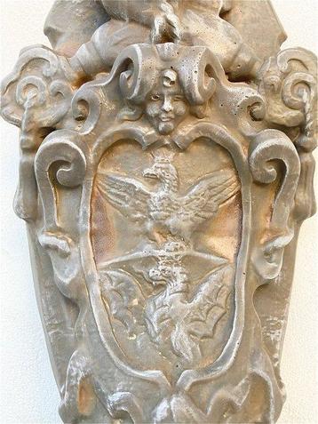 sculptuur, Fregio araldico cascate antiche - 41 cm -