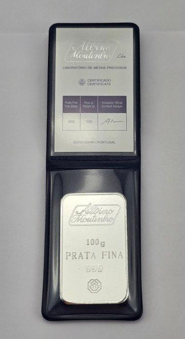 100 gram - Zilver .999 - Albino Moutinho - Verzegeld en met, Postzegels en Munten, Edelmetalen en Baren
