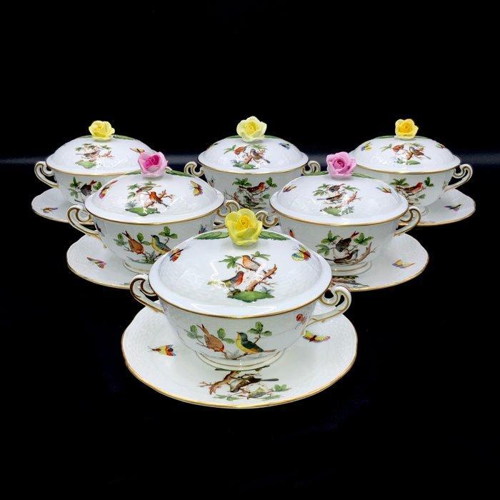 Herend - Exquisite Set of Soup Bowls with Saucers (18 pcs) -, Antiek en Kunst, Antiek | Meubels | Tafels