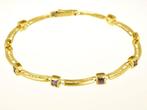 Armband - 18 karaat Geel goud Amethist, Handtassen en Accessoires, Armbanden, Nieuw