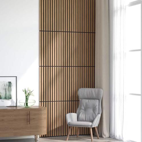 vidaXL Akoestische wandpanelen 8 st latten 60,5x60 cm, Doe-het-zelf en Bouw, Platen en Panelen, Nieuw, Verzenden