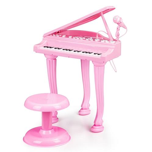 Kinder piano - 40x34x44,5 cm - met microfoon - roze, Musique & Instruments, Pianos, Enlèvement ou Envoi