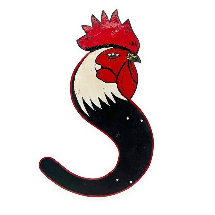 Zeldzame metalen reclame windvaan – P. Sluis vee- en, Antiek en Kunst, Antiek | Wandborden en Tegels