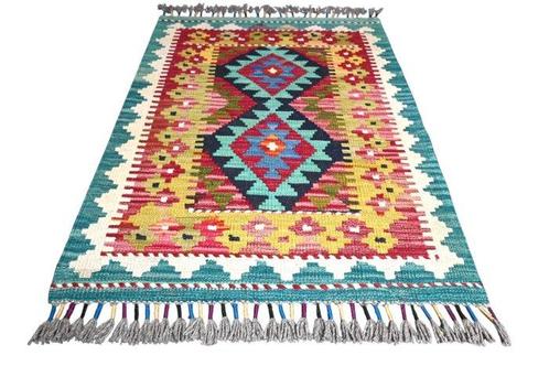 Kleurrijke kilim - Vloerkleed - 90 cm - 65 cm - ongebruikt &, Antiek en Kunst, Kunst | Designobjecten