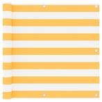 vidaXL Balkonscherm 90x400 cm oxford stof wit en geel, Tuin en Terras, Verzenden, Nieuw
