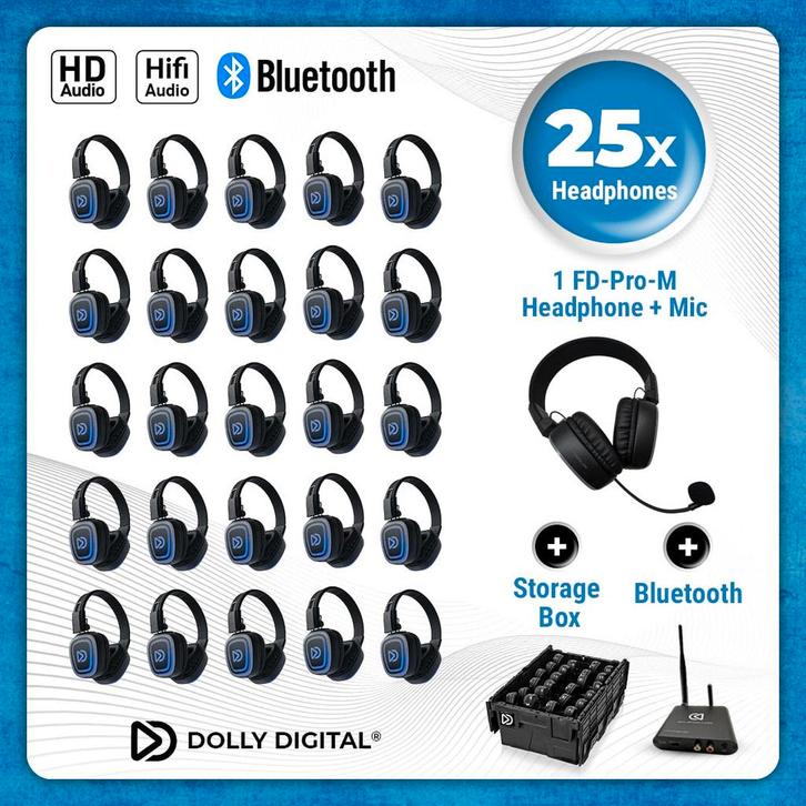 Dolly Digital 25x type FD Headsets + 1x Microfoon +, Audio, Tv en Foto, Luidsprekerboxen, Zo goed als nieuw, Ophalen of Verzenden