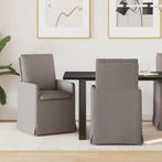 vidaXL Eetstoelen 2 pcs Taupe 57 x 67 x 98 cm Stof, Huis en Inrichting, Verzenden, Nieuw