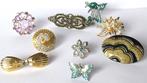 Metaal, Staal, Verguld - Broche - 9 vintage pinnen