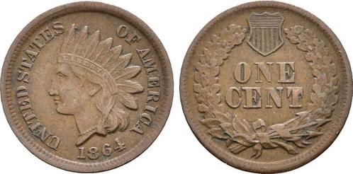 1 Cent 1864 Usa (MuntenenBankbiljetten-Wereldmunten), Timbres & Monnaies, Monnaies | Amérique, Envoi