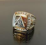 Bague plaquée or avec de petits zirconiums cubiques. - Bague, Verzamelen, Militaria | Algemeen