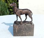 sculptuur, doggie dog - 12 cm - brons marmer, Antiek en Kunst