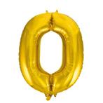 Ballon foil chiffre 0 zéro 86cm gold doré or, Verzenden