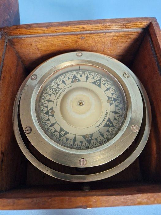 Kompas - Messing, Glas, Hout - Henry Browne & Son / Sestrel, Antiek en Kunst, Curiosa en Brocante