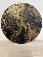 DALUXE ART - Luxury Circle artwork - Gold/Black Marble
