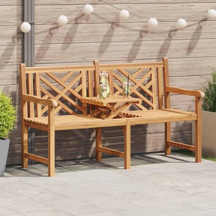 vidaXL Bank Anders Bruin 150 x 60 x 90 cm Massief teakhout, Tuin en Terras, Tuinsets en Loungesets, Nieuw, Verzenden