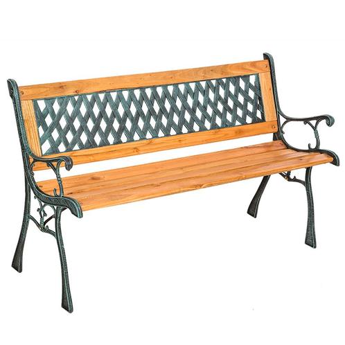 Tuinbank Tamara 2-zitter van hout en gietijzer 128x51x73cm -, Tuin en Terras, Overige Tuin en Terras, Verzenden