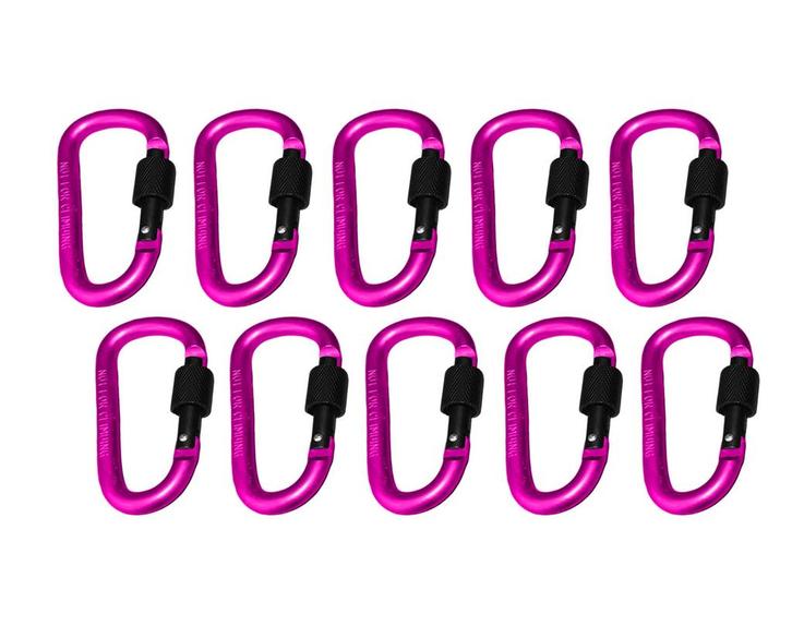 Set van 10 karabijnhaken, kleur 10: pink, 100 kg, Doe-het-zelf en Bouw, Gereedschap | Overige machines, Nieuw, Verzenden