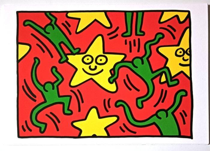 Keith Haring (1958-1990) - Untitled - Greatings Card - Pop, Antiquités & Art, Antiquités | Autres Antiquités