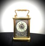 Rijtuigklok, Tafel/bureauklok -   Messing  +  verzilverde, Antiquités & Art, Antiquités | Horloges