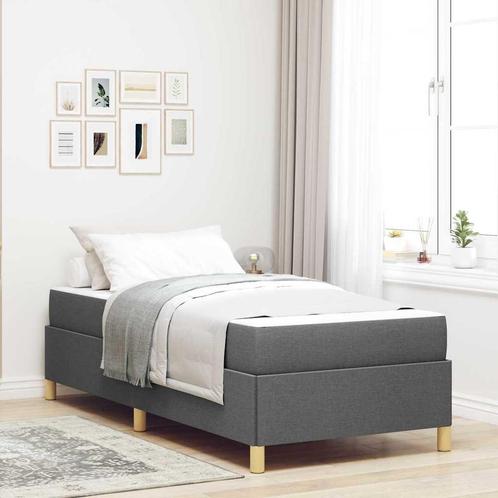 vidaXL Boxspring bed Donkergrijs en Wit en Donkergrijs 90 x, Huis en Inrichting, Slaapkamer | Bedden, Nieuw, Verzenden