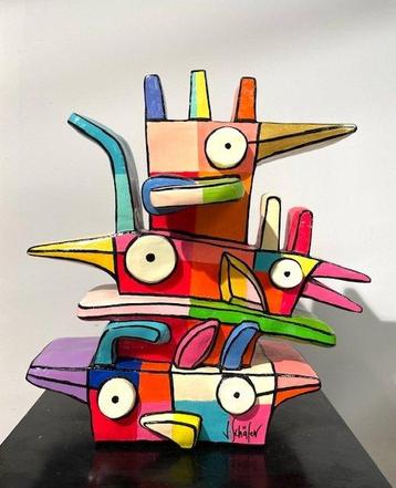 Jacqueline Schäfer (1961) - sculptuur, Totem Gold XXL - 50