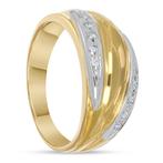Ring - 18 karaat Geel goud, Witgoud - 0.10ct. tw. Diamant, Nieuw