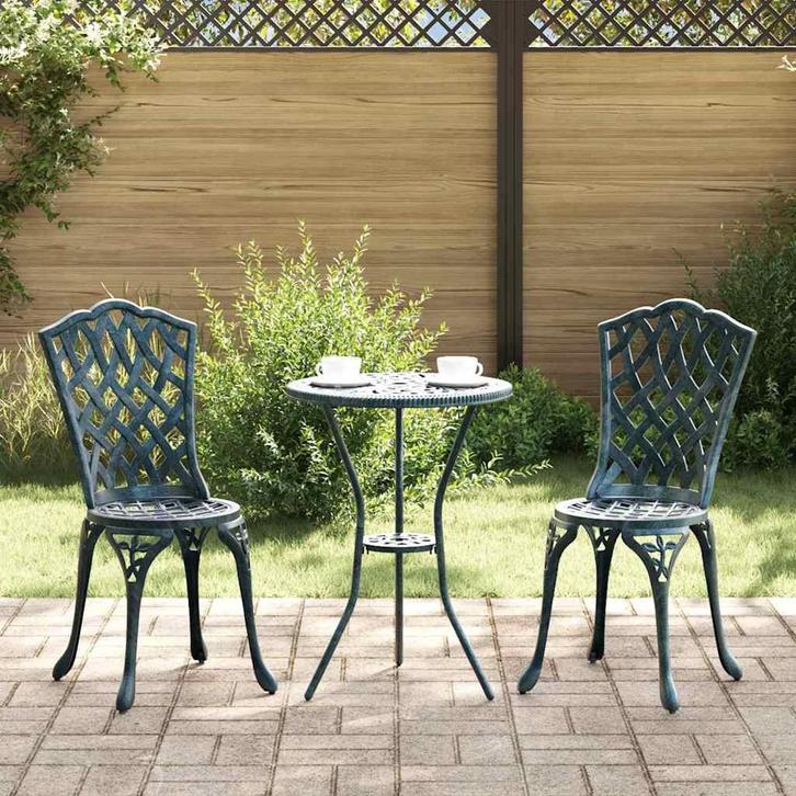 vidaXL Tuinstoel 2 pcs Groen 39 x 40 x 87cm Aluminium, Jardin & Terrasse, Chaises de jardin, Envoi