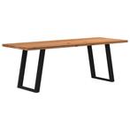 vidaXL Eettafel rechthoekig 220x80x74 cm massief eikenhout, Huis en Inrichting, Tafels | Eettafels, Verzenden, Nieuw