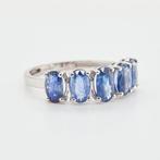 Zonder Minimumprijs - Ring - 14 karaat Witgoud Saffier, Handtassen en Accessoires, Ringen, Nieuw