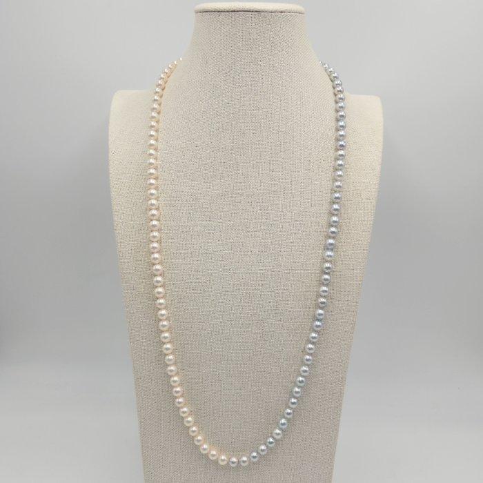 Zonder Minimumprijs - Halsketting Zilver Parel - Akoya parel, Handtassen en Accessoires, Kettingen