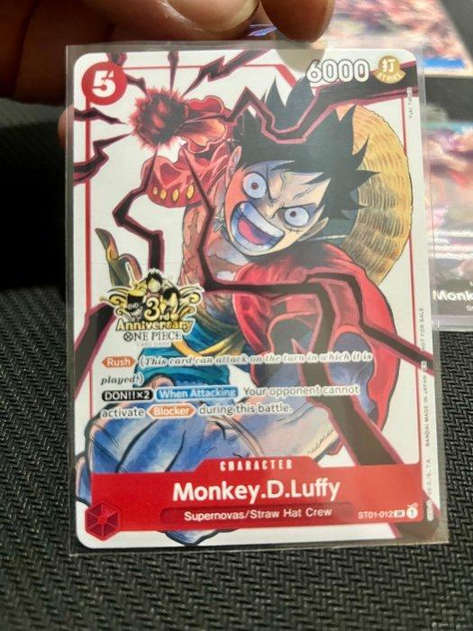 Bandai - 4 Card - One Piece - Monkey D. Luffy Alternate art,, Hobby en Vrije tijd, Verzamelkaartspellen | Overige