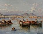 Giuseppe Carelli (1858-1921) - Pescatori nel golfo di Napoli, Antiek en Kunst