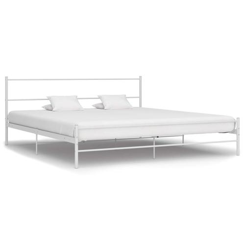 vidaXL Bedframe metaal wit 180x200 cm, Huis en Inrichting, Slaapkamer | Bedden, Nieuw, Verzenden