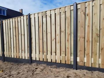 Veiling - Tuinschutting met betonpalen 14,4m, Tuin en Terras, Nieuw