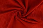 10 meter double gauze stof - Rood - 100% katoen, Verzenden, 120 cm of meer, Katoen, Rood