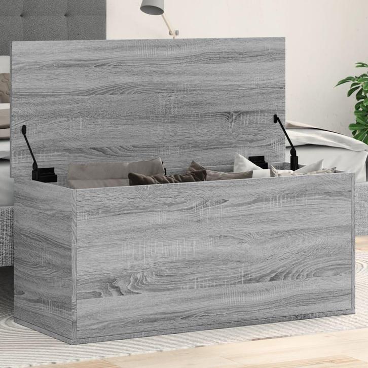 vidaXL Opbergbox 100x42x46 cm bewerkt hout grijs sonoma, Huis en Inrichting, Kasten | Overige, Nieuw, Verzenden