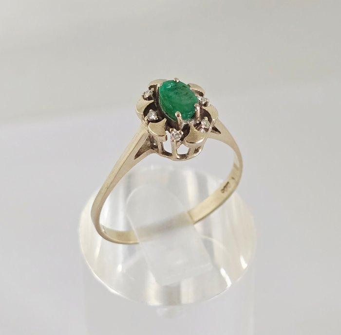 Zonder Minimumprijs - Cocktailring - 14 karaat Witgoud -, Handtassen en Accessoires, Antieke sieraden