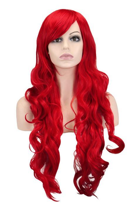 Luxe Extra Lange Zeemeermin Rode Pruik Rode Mermaid Haarwerk, Kleding | Dames, Carnavalskleding en Feestkleding, Nieuw, Ophalen of Verzenden