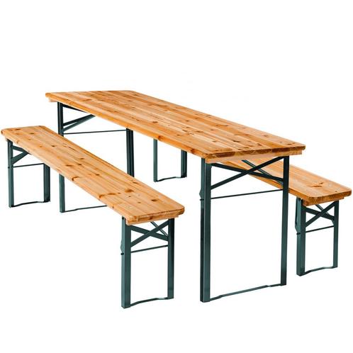 tectake Biertafelset Sissi, 3-delig, inklapbaar - bruin, Huis en Inrichting, Stoelen, Verzenden