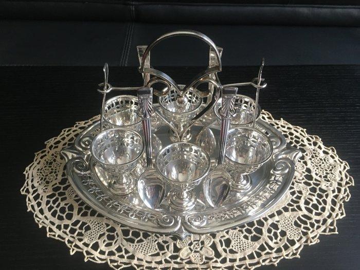Eierhouder set (13) - Verzilverd, Antiek en Kunst, Antiek | Meubels | Tafels