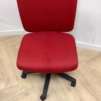 Tweedehands bureaustoel zonder armleuningen, Rode stoffering, Maison & Meubles, Chaises de bureau, Bureaustoel