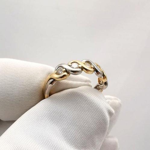 Ring - 18 karaat Geel goud, Witgoud - 0.48ct. tw. Diamant, Handtassen en Accessoires, Ringen