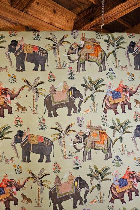 Tissu indien avec des éléphants majestueux Jaipur -, Antiek en Kunst, Kunst | Designobjecten