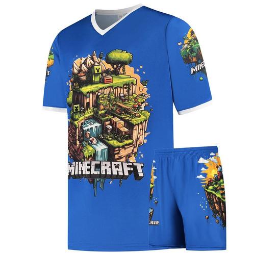 Kingdo Minecraft Shirt en Broekje - Voetbaltenue - Blauw -, Sport en Fitness, Voetbal, Bal, Nieuw, Verzenden
