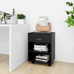 vidaXL Rolkast 46x36x59 cm bewerkt hout zwart, Huis en Inrichting, Verzenden, Nieuw