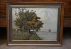 Jacob Huijbrecht Hollestelle (1858-1920) - Rivierlandschap, Antiek en Kunst