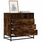 vidaXL Ladekast 70x41x70 cm bewerkt hout gerookt, Verzenden, Nieuw